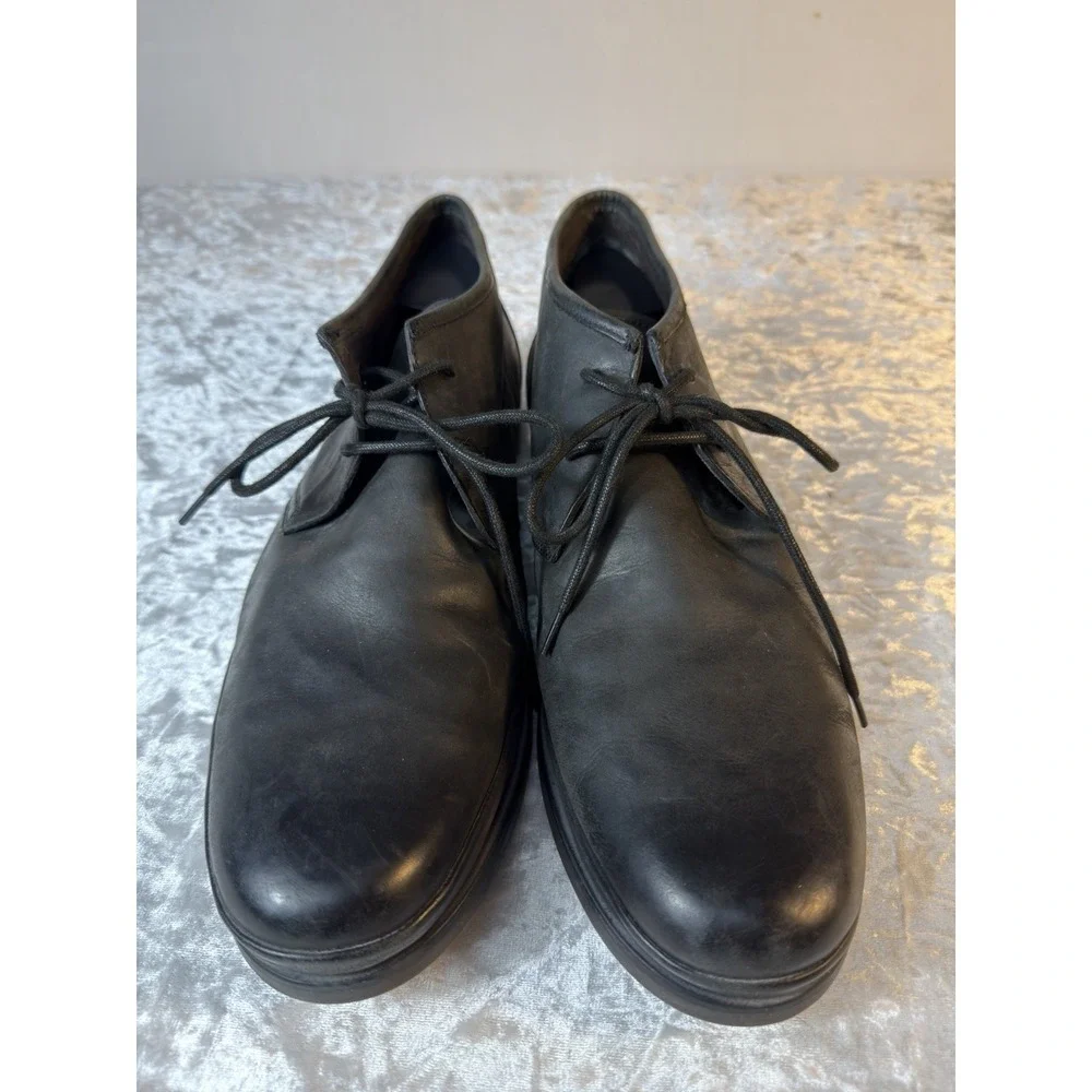 John Varvatos Black Leather Chukka Boots Mens 10.5 M Lace Up Ankle Dress Shoes